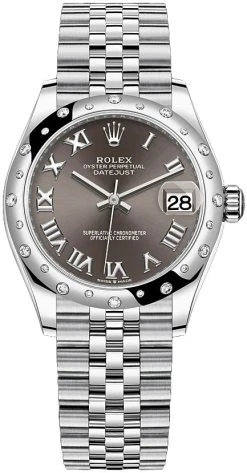 Rolex Datejust 31mm Stainless Steel 278344rbr Dark Grey Roman Jubilee