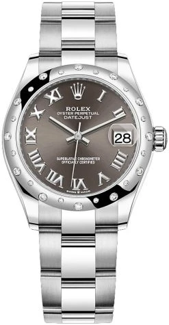 Rolex Datejust 31mm Stainless Steel 278344rbr Dark Grey Roman Oyster