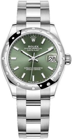 Rolex Datejust 31mm Stainless Steel 278344rbr Mint Green Index Oyster