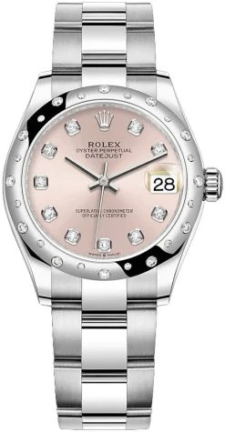 Rolex Datejust 31mm Stainless Steel 278344rbr Pink Diamond Oyster