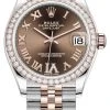 Rolex Datejust 31mm Stainless Steel And Rose Gold 278381rbr Chocolate VI Roman Jubilee