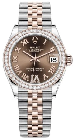 Rolex Datejust 31mm Stainless Steel And Rose Gold 278381rbr Chocolate VI Roman Jubilee