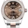 Rolex Datejust 31mm Stainless Steel And Rose Gold 278381rbr Chocolate VI Roman Oyster