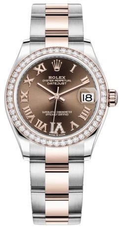 Rolex Datejust 31mm Stainless Steel And Rose Gold 278381rbr Chocolate VI Roman Oyster