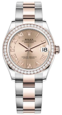 Rolex Datejust 31mm Stainless Steel And Rose Gold 278381rbr Rose Roman Oyster