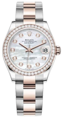 Rolex Datejust 31mm Stainless Steel And Rose Gold 278381rbr MOP Diamond Oyster