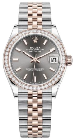 Rolex Datejust 31mm Stainless Steel And Rose Gold 278381rbr Rhodium Index Jubilee