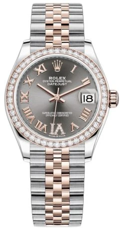 Rolex Datejust 31mm Stainless Steel And Rose Gold 278381rbr Rhodium VI Roman Jubilee