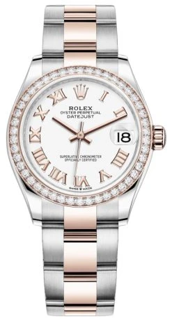 Rolex Datejust 31mm Stainless Steel And Rose Gold 278381rbr White Roman Oyster