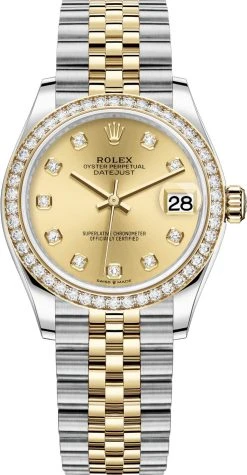 Rolex Datejust 31mm Stainless Steel And Yellow Gold 278383rbr Champagne Diamond Jubilee