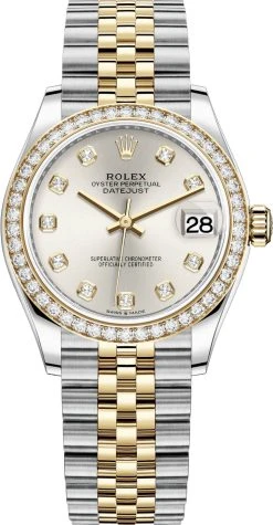 Rolex Datejust 31mm Stainless Steel And Yellow Gold 278383rbr Silver Diamond Jubilee