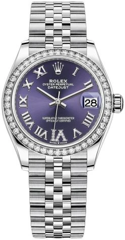 Rolex Datejust 31mm Stainless Steel 278384rbr Aubergine VI Jubilee