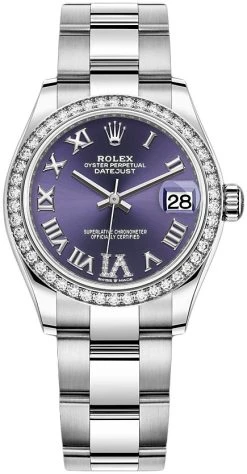 Rolex Datejust 31mm Stainless Steel 278384rbr Aubergine VI Oyster