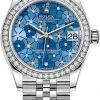 Rolex Datejust 31mm Stainless Steel 278384rbr Azzurro Blue Floral Jubilee -Omega Shop 278384rbr Azzurro Blue Floral Jubilee