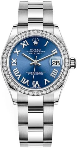 Rolex Datejust 31mm Stainless Steel 278384rbr Blue Roman Oyster