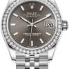 Rolex Datejust 31mm Stainless Steel 278384rbr Dark Grey Index Jubilee