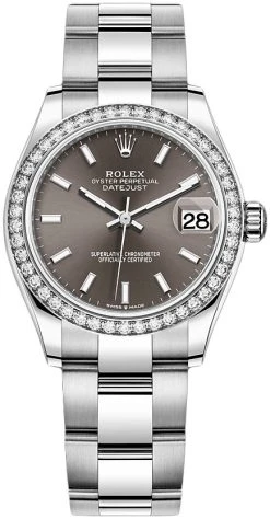 Rolex Datejust 31mm Stainless Steel 278384rbr Dark Grey Index Oyster