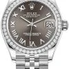 Rolex Datejust 31mm Stainless Steel 278384rbr Dark Grey Roman Jubilee -Omega Shop 278384rbr Dark Grey Roman Jubilee