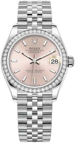 Rolex Datejust 31mm Stainless Steel 278384rbr Pink Index Jubilee
