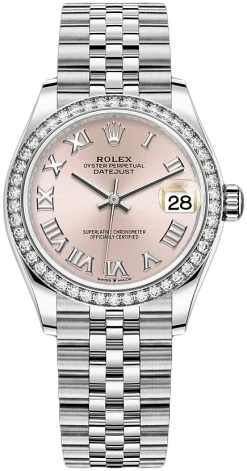 Rolex Datejust 31mm Stainless Steel 278384rbr Pink Roman Jubilee