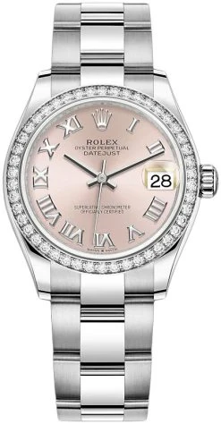 Rolex Datejust 31mm Stainless Steel 278384rbr Pink Roman Oyster