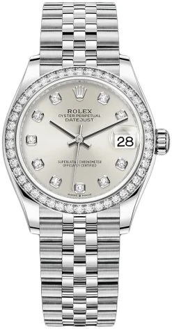 Rolex Datejust 31mm Stainless Steel 278384rbr Silver Diamond Jubilee