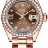 Rolex Lady Datejust 28mm Everose Gold 279135RBR Chocolate 17 Diamond President -Omega Shop 279135RBR Chocolate 17 Diamond President
