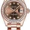 Rolex Lady Datejust 28mm Everose Gold 279135RBR Chocolate Diamond President -Omega Shop 279135RBR Chocolate Diamond President