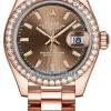 Rolex Lady Datejust 28mm Everose Gold 279135RBR Chocolate Index President 2 Rolex Lady Datejust 28mm Everose Gold 279135RBR Chocolate Index President -Omega Shop 279135RBR Chocolate Index President