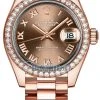 Rolex Lady Datejust 28mm Everose Gold 279135RBR Chocolate Roman President -Omega Shop 279135RBR Chocolate Roman President