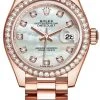Rolex Lady Datejust 28mm Everose Gold 279135RBR MOP Diamond President -Omega Shop 279135RBR MOP Diamond President