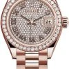 Rolex Lady Datejust 28mm Everose Gold 279135RBR Pave Chocolate Roman President 2 Rolex Lady Datejust 28mm Everose Gold 279135RBR Pave Chocolate Roman President -Omega Shop 279135RBR Pave Chocolate Roman President