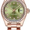 Rolex Lady Datejust 28mm Everose Gold 279135RBR Olive Green Diamond President