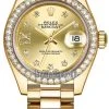 Rolex Lady Datejust 28mm Yellow Gold 279138RBR Champagne 17 Diamond President -Omega Shop 279138RBR Champagne 17 Diamond President