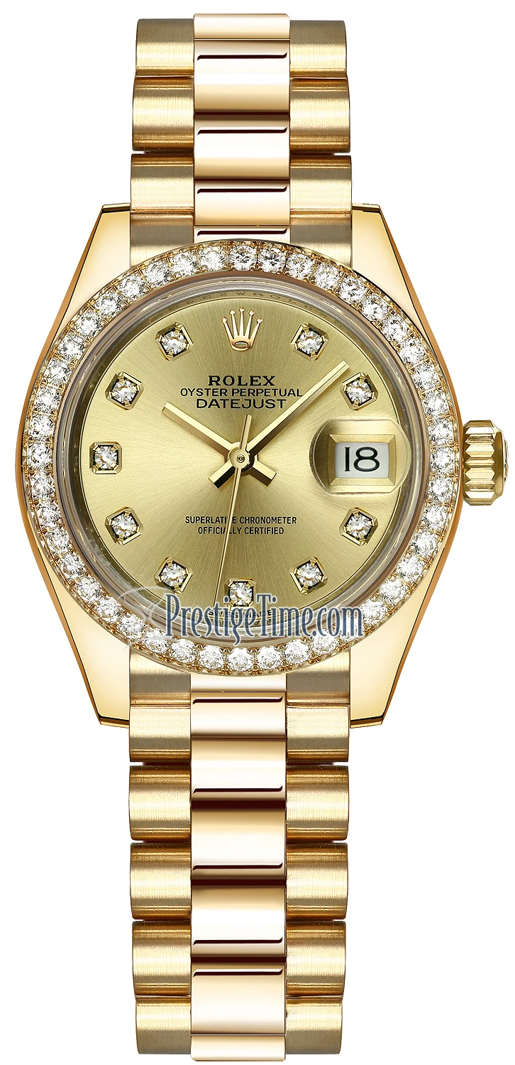 Rolex Lady Datejust 28mm Yellow Gold 279138RBR Champagne Diamond President Rolex Lady Datejust 28mm Yellow Gold 279138RBR Champagne Diamond President -Omega Shop 279138RBR Champagne Diamond President