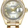 Rolex Lady Datejust 28mm Yellow Gold 279138RBR Silver Roman President -Omega Shop 279138RBR Silver Roman President