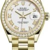 Rolex Lady Datejust 28mm Yellow Gold 279138RBR White Roman President -Omega Shop 279138RBR White Roman Oyster m279138rbr 0031