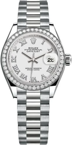 Rolex Lady Datejust 28mm White Gold 279139rbr White Roman President