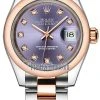 Rolex Lady Datejust 28mm Stainless Steel And Everose Gold 279161 Aubergine Diamond Oyster