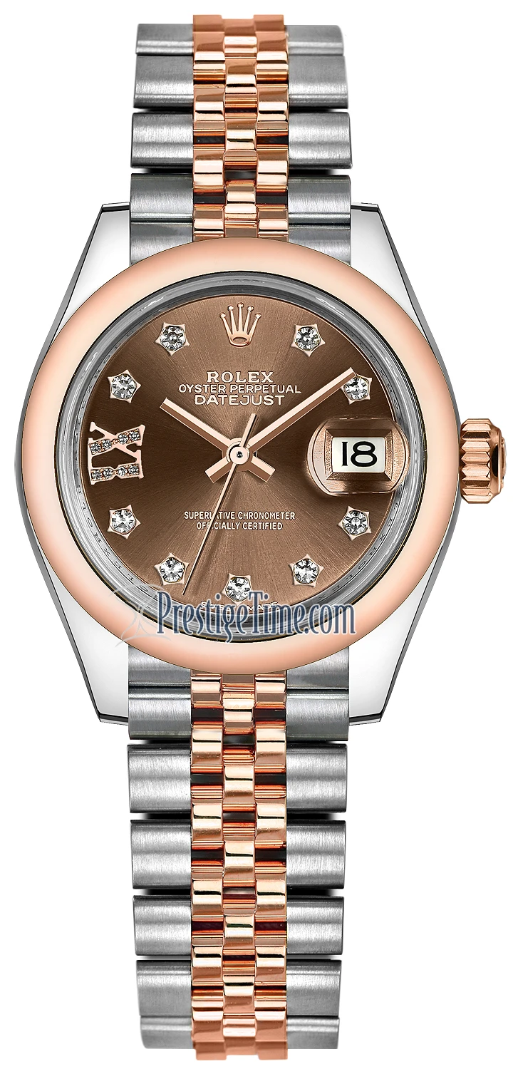 Rolex Lady Datejust 28mm Stainless Steel and Everose Gold 279161 Chocolate 17 Diamond Jubilee Rolex Lady Datejust 28mm Stainless Steel And Everose Gold 279161 Chocolate 17 Diamond Jubilee -Omega Shop 279161 Chocolate 17 Diamond Jubilee