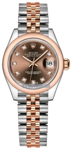 Rolex Lady Datejust 28mm Stainless Steel And Everose Gold 279161 Chocolate Diamond Jubilee