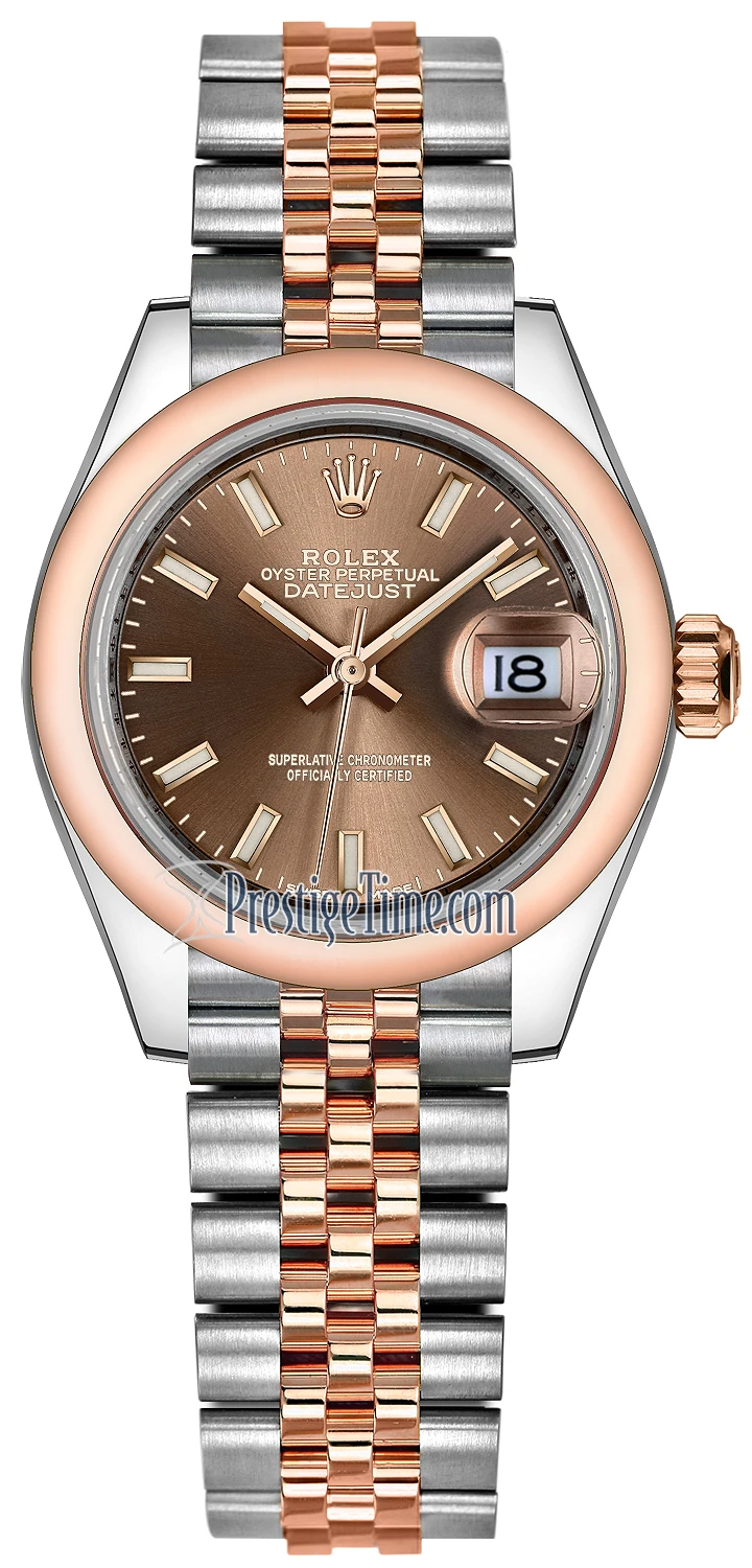 Rolex Lady Datejust 28mm Stainless Steel and Everose Gold 279161 Chocolate Index Jubilee Rolex Lady Datejust 28mm Stainless Steel And Everose Gold 279161 Chocolate Index Jubilee -Omega Shop 279161 Chocolate Index Jubilee