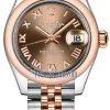 Rolex Lady Datejust 28mm Stainless Steel And Everose Gold 279161 Chocolate Roman Jubilee