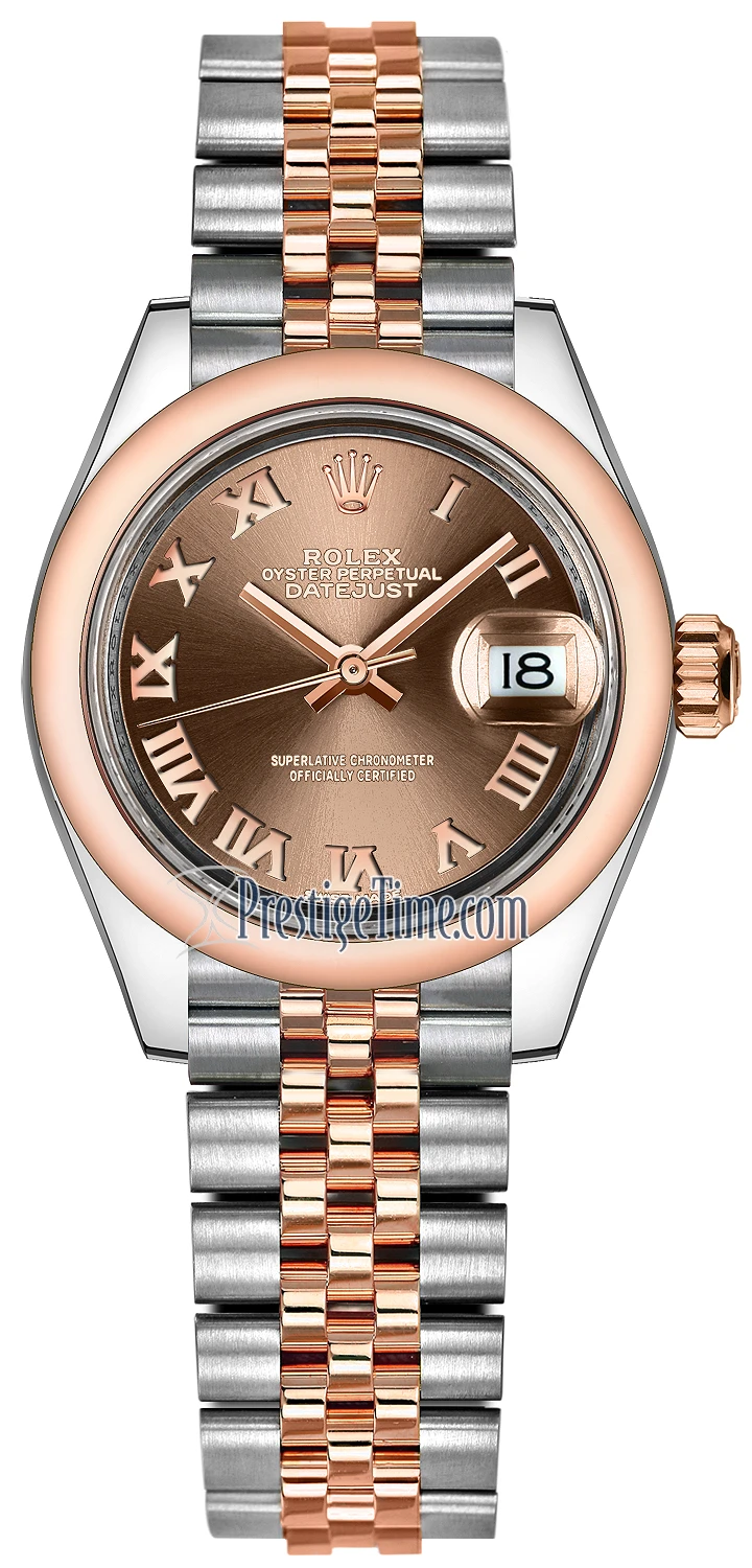 Rolex Lady Datejust 28mm Stainless Steel and Everose Gold 279161 Chocolate Roman Jubilee Rolex Lady Datejust 28mm Stainless Steel And Everose Gold 279161 Chocolate Roman Jubilee -Omega Shop 279161 Chocolate Roman Jubilee