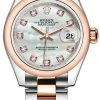 Rolex Lady Datejust 28mm Stainless Steel And Everose Gold 279161 MOP Diamond Oyster -Omega Shop 279161 MOP Diamond Oyster