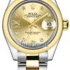 Rolex Lady Datejust 28mm Stainless Steel And Yellow Gold 279163 Champagne 17 Diamond Oyster -Omega Shop 279163 Champagne 17 Diamond Oyster