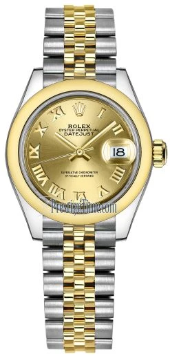 Rolex Lady Datejust 28mm Stainless Steel And Yellow Gold 279163 Champagne Roman Jubilee