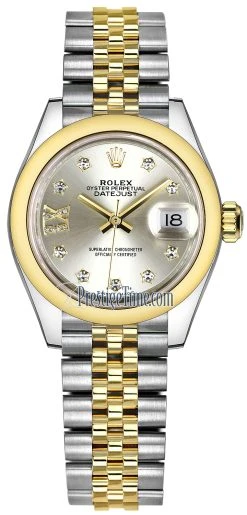 Rolex Lady Datejust 28mm Stainless Steel And Yellow Gold 279163 Silver 17 Diamond Jubilee