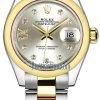 Rolex Lady Datejust 28mm Stainless Steel And Yellow Gold 279163 Silver 17 Diamond Oyster -Omega Shop 279163 Silver 17 Diamond Oyster