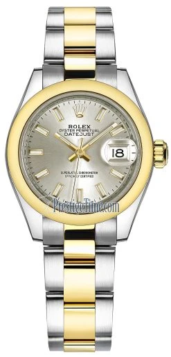 Rolex Lady Datejust 28mm Stainless Steel And Yellow Gold 279163 Silver Index Oyster